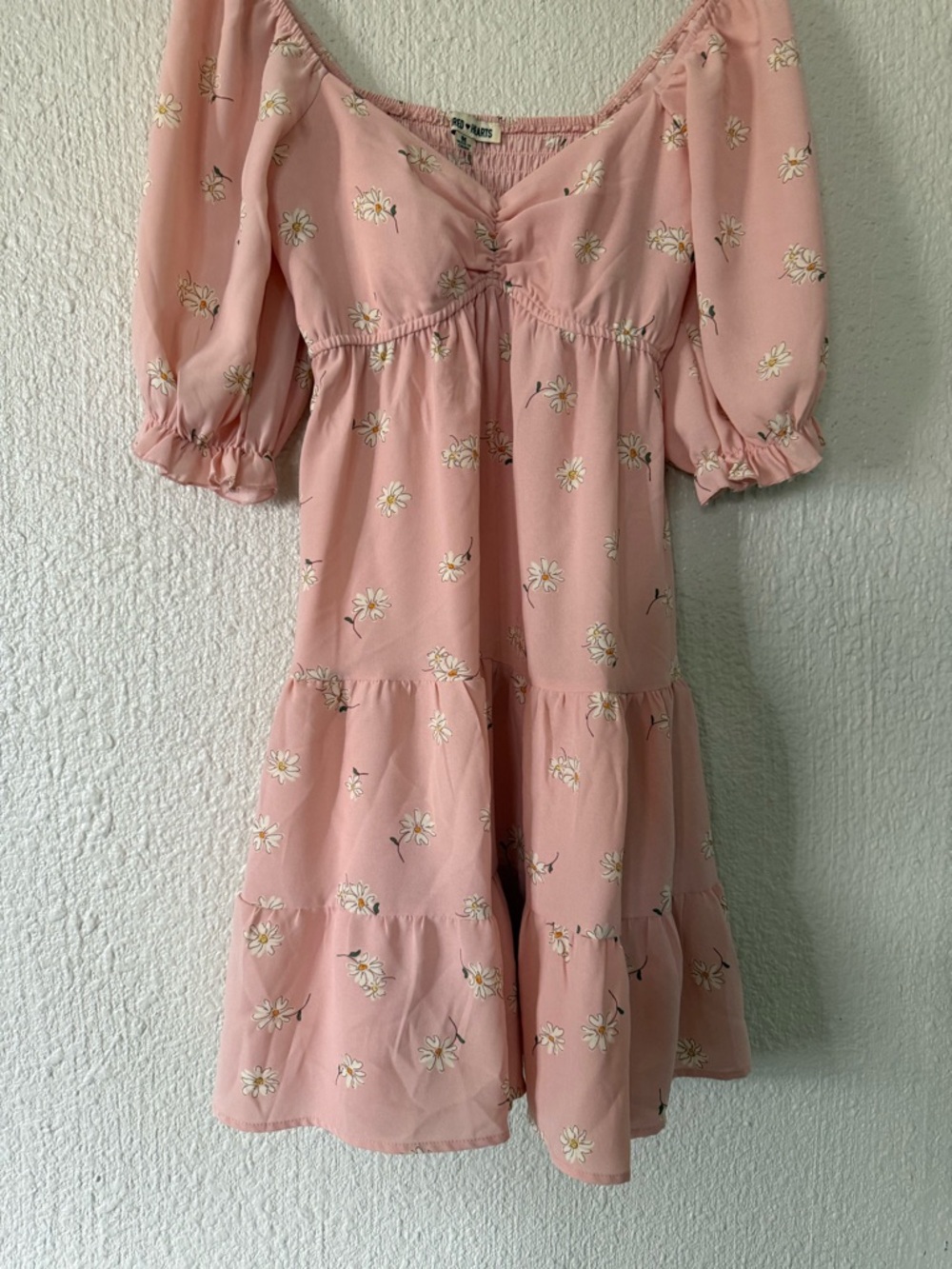 Beautiful Floral Boho Puff Sleeve Sundress Red Hearts M🌸